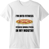 Fitness Whole Pizza Funny T-shirt — Mens T Shirts
