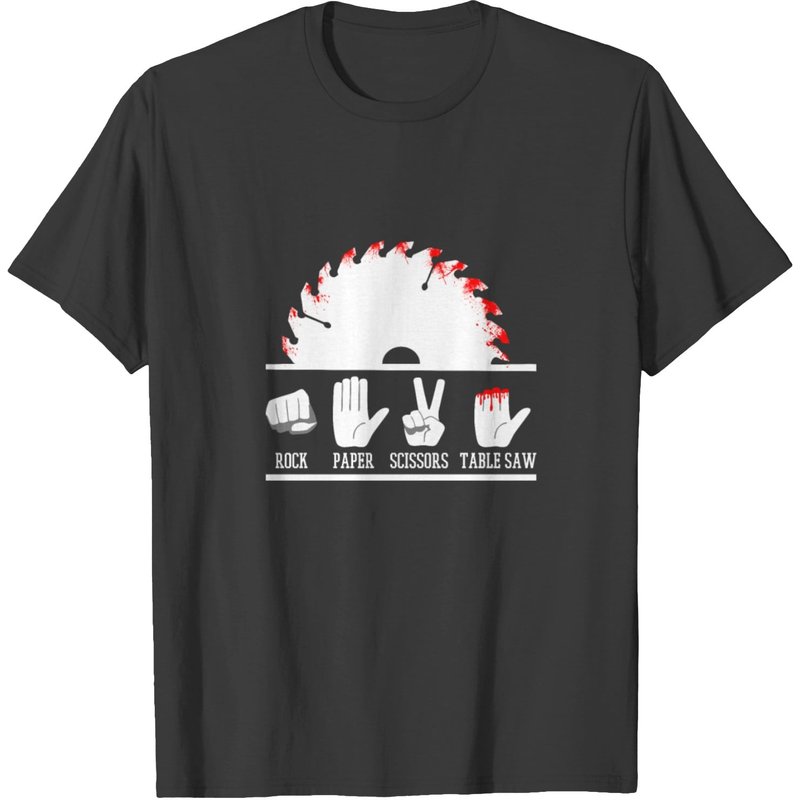 Carpenter Rock Paper Scissors Table Saw T-shirt — Mens T Shirts