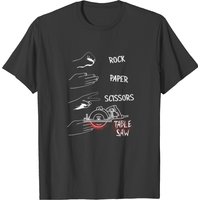 Funny Rock Paper Scissors Table Saw Power Tools T-shirt