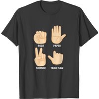 Rock Paper Scissor Table Saw Carpenter Woodworker T-shirt