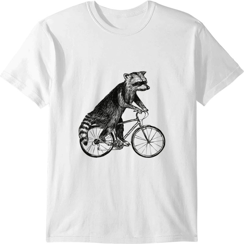 Bicycle Raccoon Riding Cyclist Bike T-shirt — Mens T Shirts
