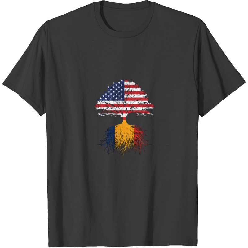 Romanian American Roots Us Romania Flag Hoodie Gif T-shirt