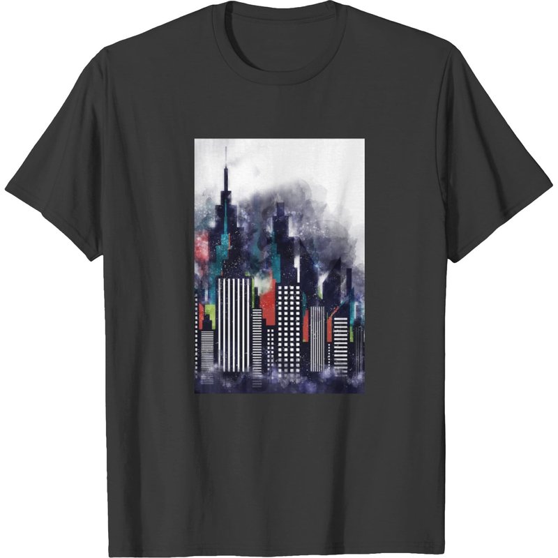 New York City Buildings In Watercolor Art T-shirt