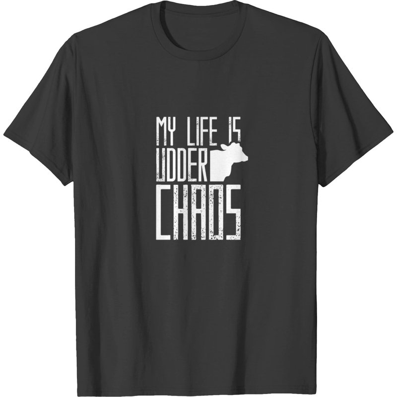 My Life Is Udder Chaos Farmer Cow Cows Cattle T-shirt — T-shirts pour hommes