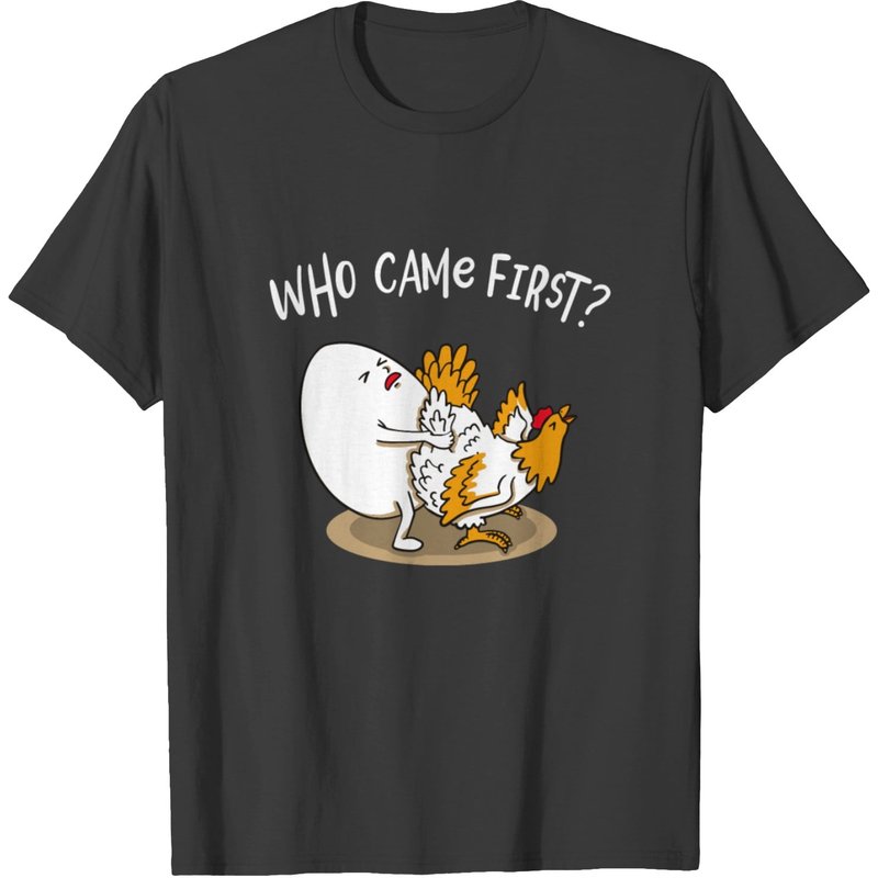 Funny Suggestive Adult Chicken Egg: Who Came First T-shirt — T-shirts pour hommes