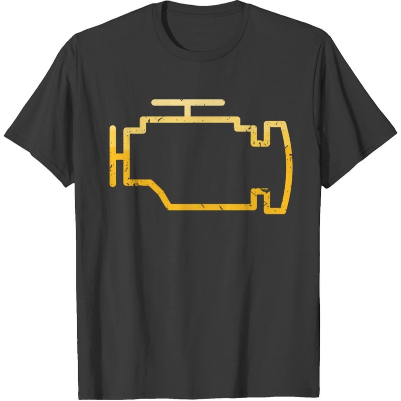 Check Engine Light Funny Mechanic Car T-shirt — Mens T Shirts