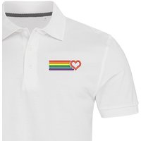 Rainbow Heart Embroidered Polo Shirt For Man | Pride Polo Shirt