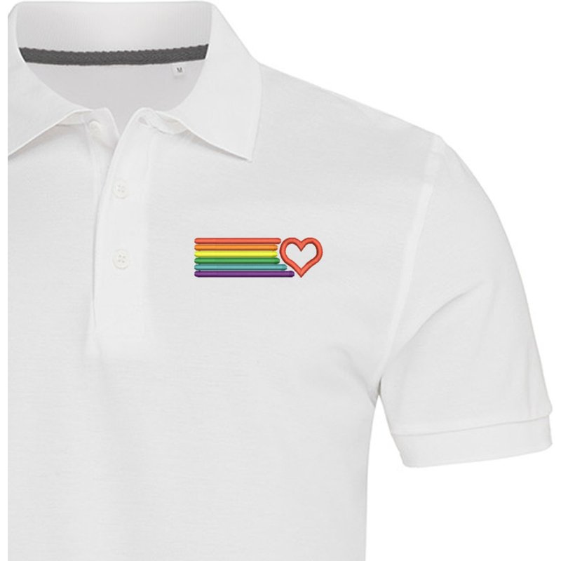 Rainbow Heart Embroidered Polo Shirt For Man | Pride Polo Shirt — Chemises décontractées pour hommes