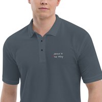 Men's Premium Polo Jesus Is The Way Embroidered Polo Shirt