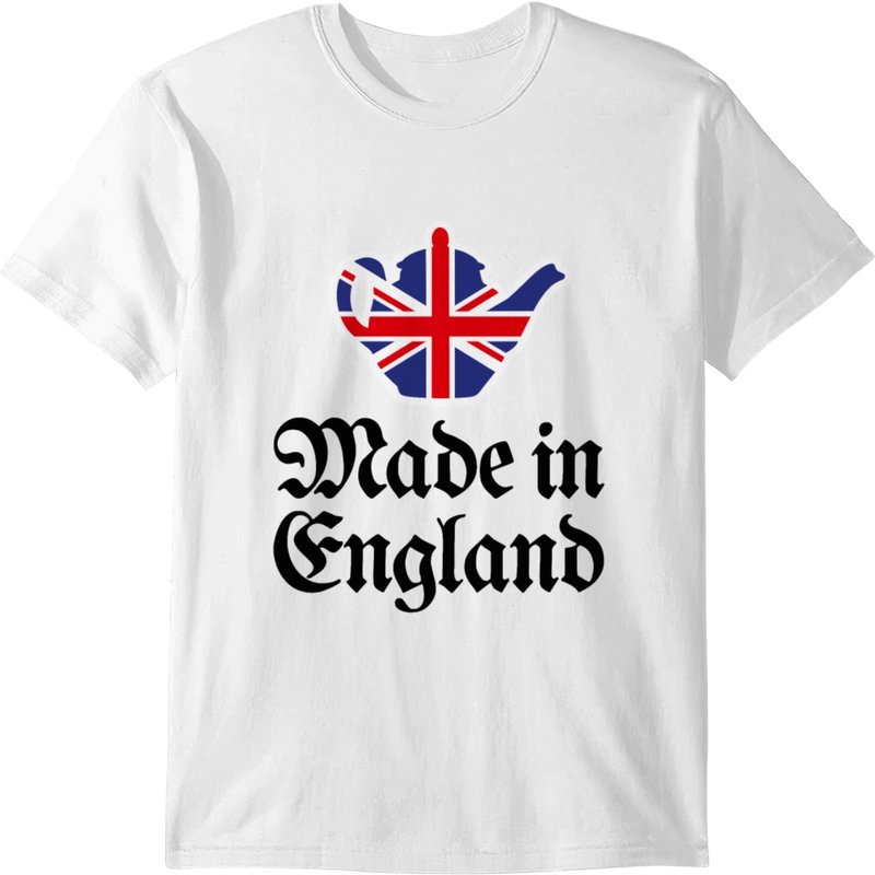 Made In England British Uk Teapot Union Jack Flag T-shirt — T-shirts pour hommes