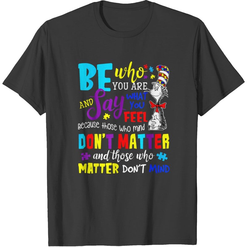 Autism Awareness Cat In The Hat T-shirt