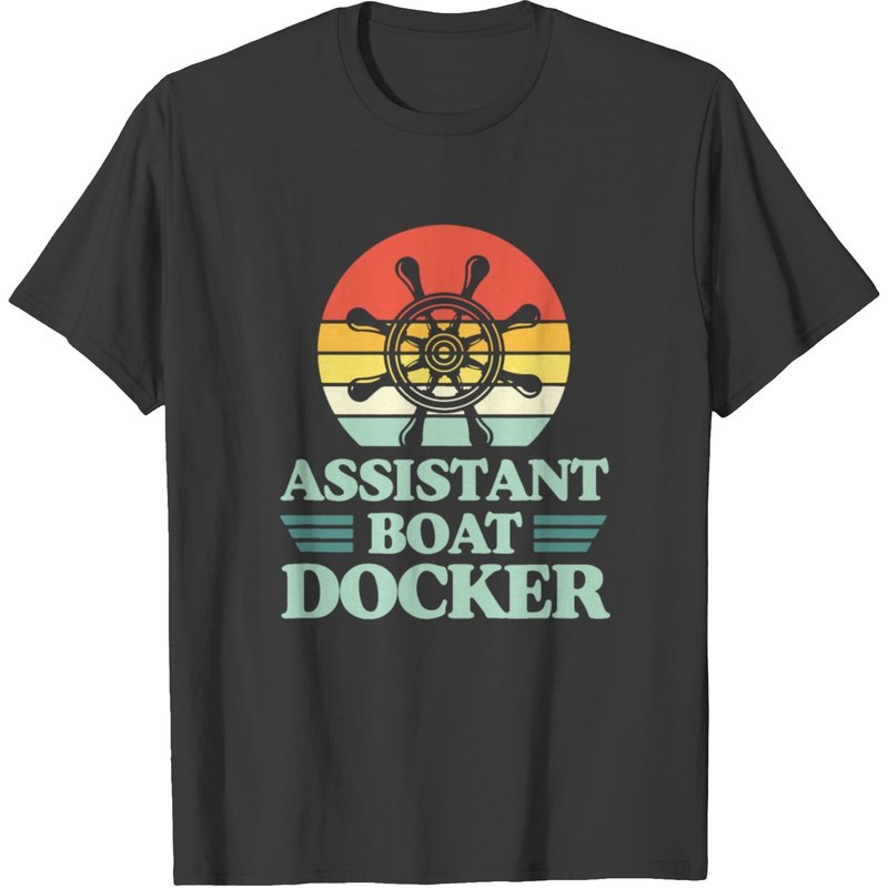 Assistant Boat Docker Steering Ship Wheel Captain T-shirt — Mens T Shirts