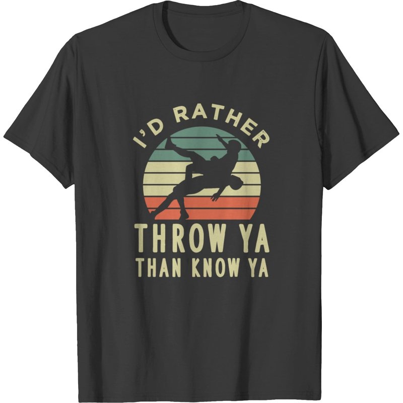 Wrestling Enthusiast T-shirt - Fun Design — Mens T Shirts