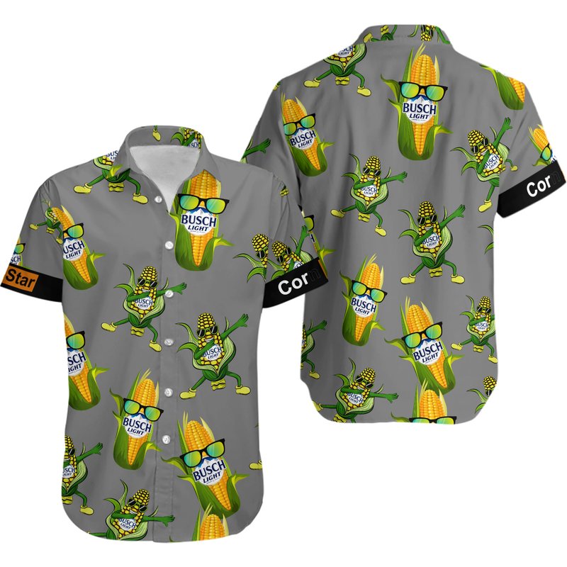 Light Beer Corn Star Funny Unisex Hawaiian Shirt — Chemises décontractées pour hommes