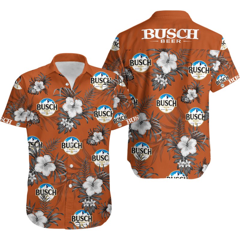 Light Beer Burnt Earth Flower Hawaiian Shirt — Chemises décontractées pour hommes