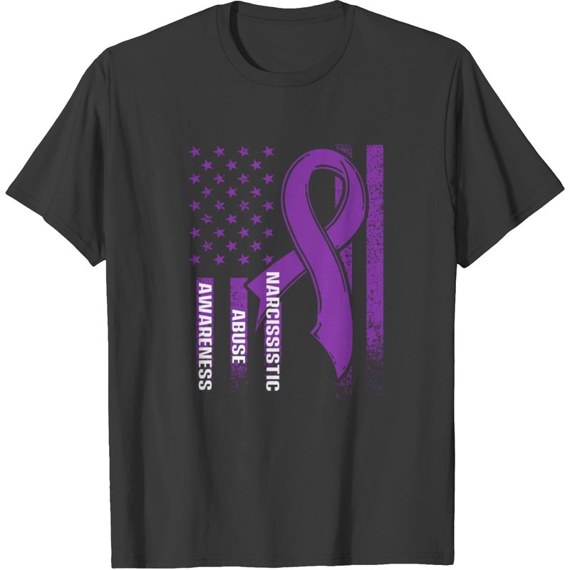 World Narcissistic Abuse Awareness Us Flag T-shirt — T-shirts pour hommes