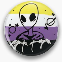 Nonbinary Alien Pin