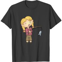 Girl Catching Fish T-shirt