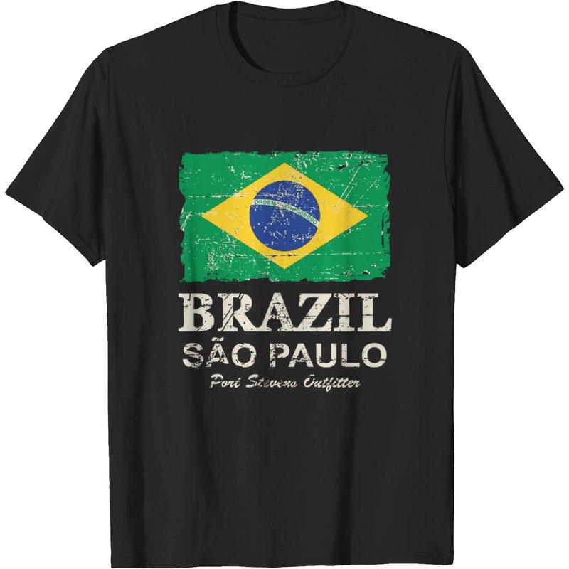 Brazil Flag - Vintage Look T-shirt — T-shirts pour hommes