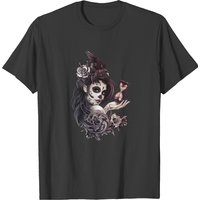 Tattoo Style Sugar Skull Girl With Bird T-shirt — T-shirts pour hommes
