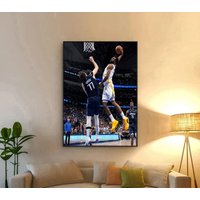 Luka Doncic And Andrew Wiggins Dunk Wall Poster