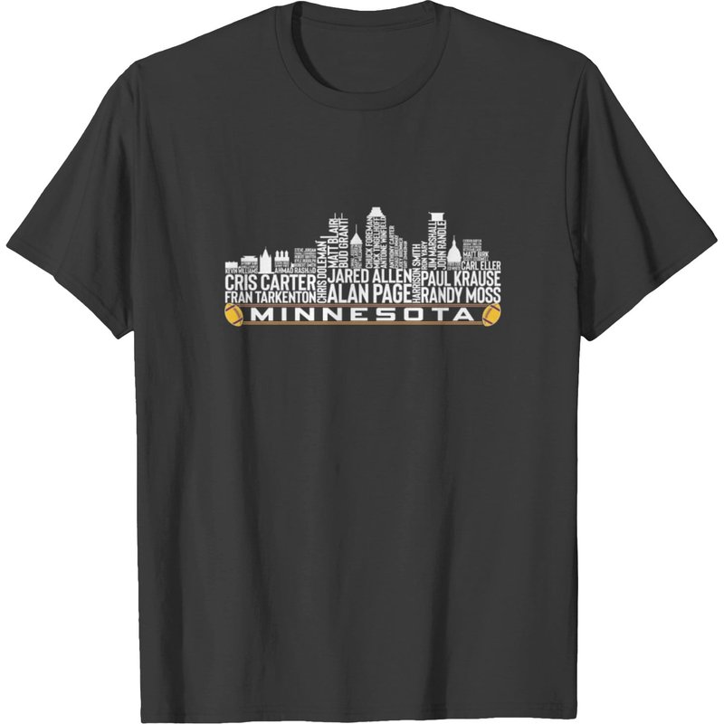 Minneapolis Skyline Minnesota Football Legends T-shirt — T-shirts pour hommes