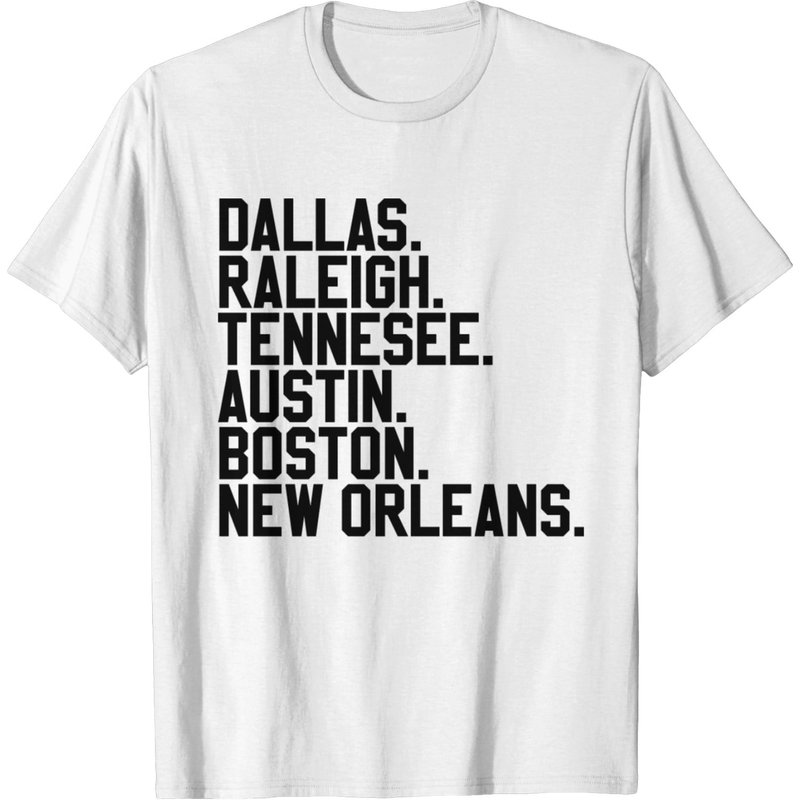Dallas Raleigh Tennesee Austin Boston New Orleans T-shirt — T-shirts pour hommes