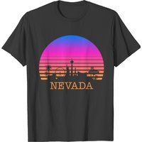 Nevada Las Vegas Sunset Vintage Skyline T-shirt — T-shirts pour hommes