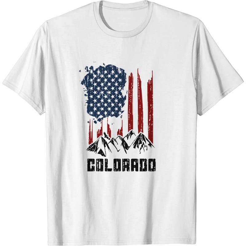 Colorado Mountains Us Flag - Colorado T-shirt — T-shirts pour hommes