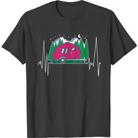 Camper Teardrop Trailer Heartbeat Giftgift Tee T-shirt
