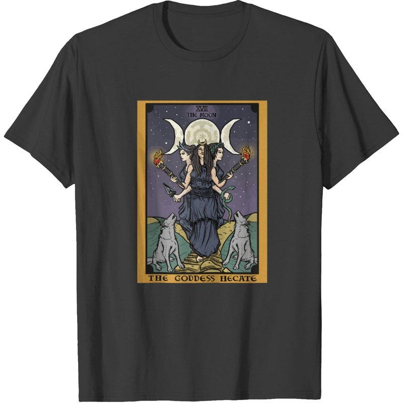 Hecate Triple Moon Goddess Witch Hekate Wheel Taro T-shirt