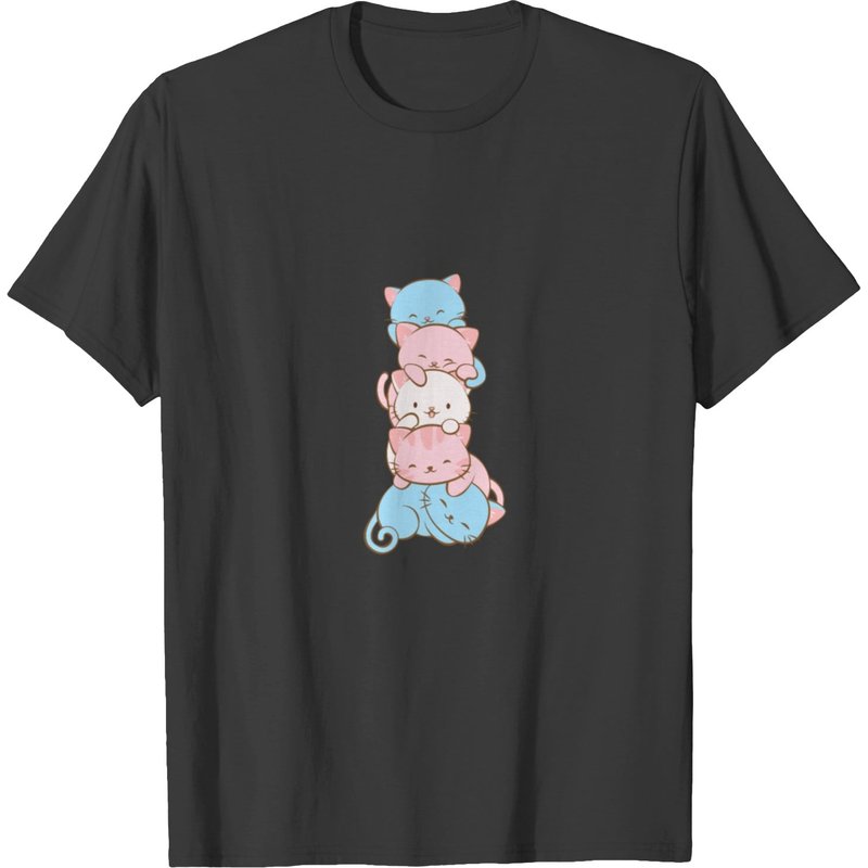 Transgender Pride Cute Kawaii Cat Art T-shirt — T-shirts pour hommes