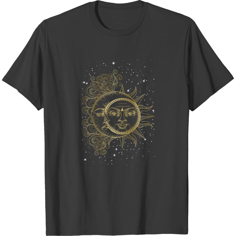 Spiritual Moon Sun Luna Aesthetic Stars T-shirt — Mens T Shirts