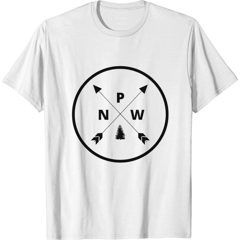 Pnw With Tree And Arrows T-shirt — Mens T Shirts