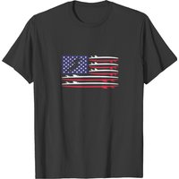 Surfing Surfboard American Flag T-shirt