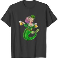 Sexy Mermaid Green Shamrock Irish T Shirt St Patri T-shirt — T-shirts pour hommes