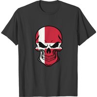 Danish Flag Skull T-shirt