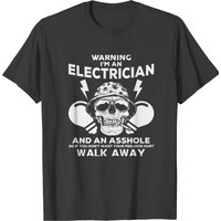 Electrician Skull Graphic Electrician Apparel T-shirt