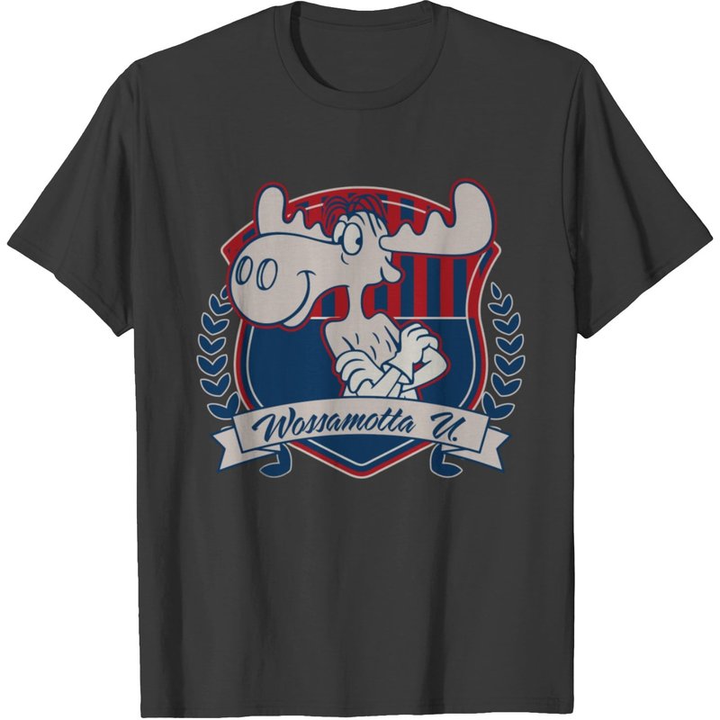 Rocky And Bullwinkle Wossamotta U Crest Graphic T-shirt — T-shirts pour hommes