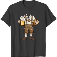 Lederhosen Costume German Oktoberfest Prost Beer T-shirt — T-shirts pour hommes