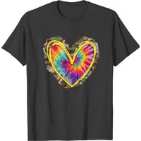 Tie Dye And Camouflage Heart T-shirt — T-shirts pour hommes