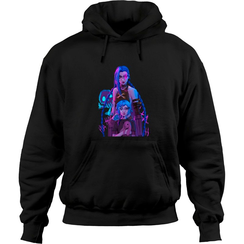 Jinx (league Of Legends),vintage Arcane Jinx Classic Unisex Hoodies, Gift, Gamer, Netflix — Sweats à capuche pour hommes