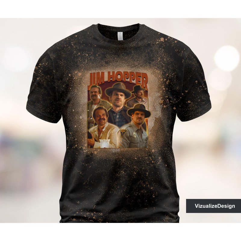 Jim Hopper Bleached 3d T Shirt — T-shirts pour hommes
