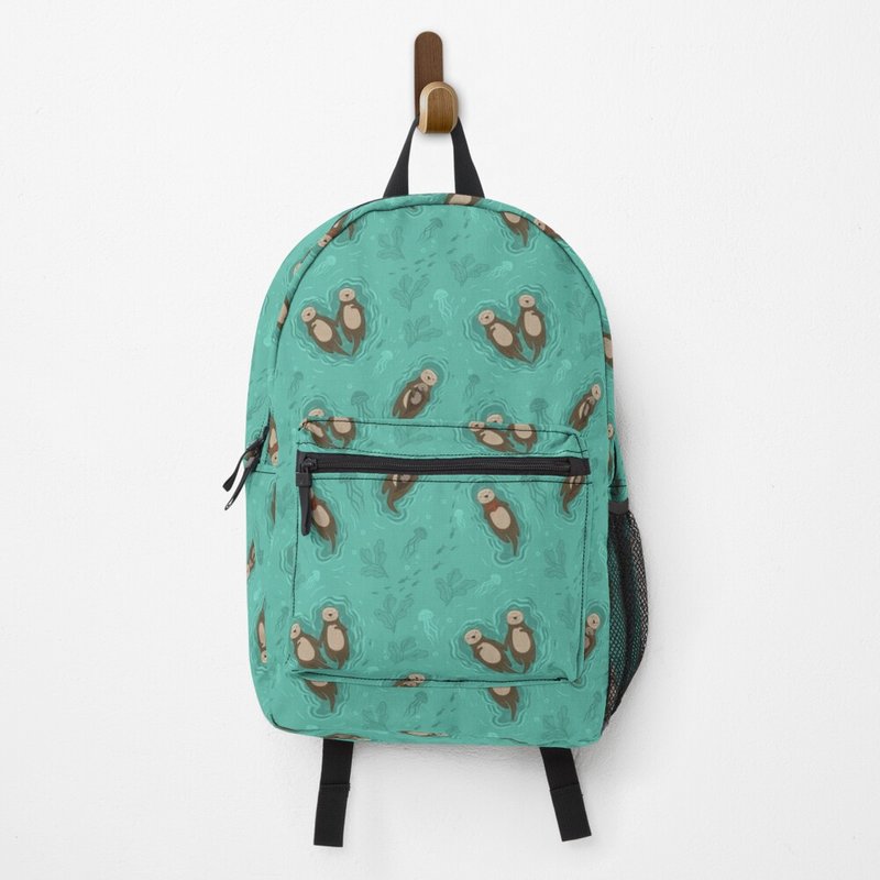 Sea Otter Pattern Backpack — Sacs à dos décontractés