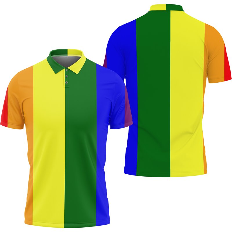 Pride Rainbow Colorful Flag Lgbtq Polo Shirt — Chemises décontractées pour hommes