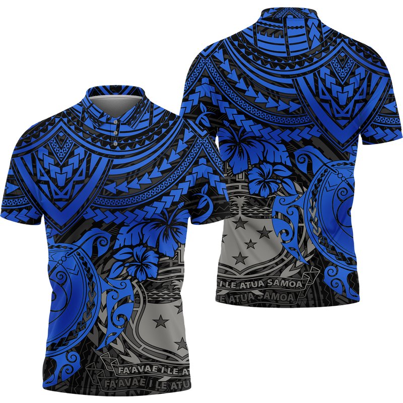 Samoa Polynesian Polo Shirt For Men, Polo 3d T-shirt — Chemises décontractées pour hommes