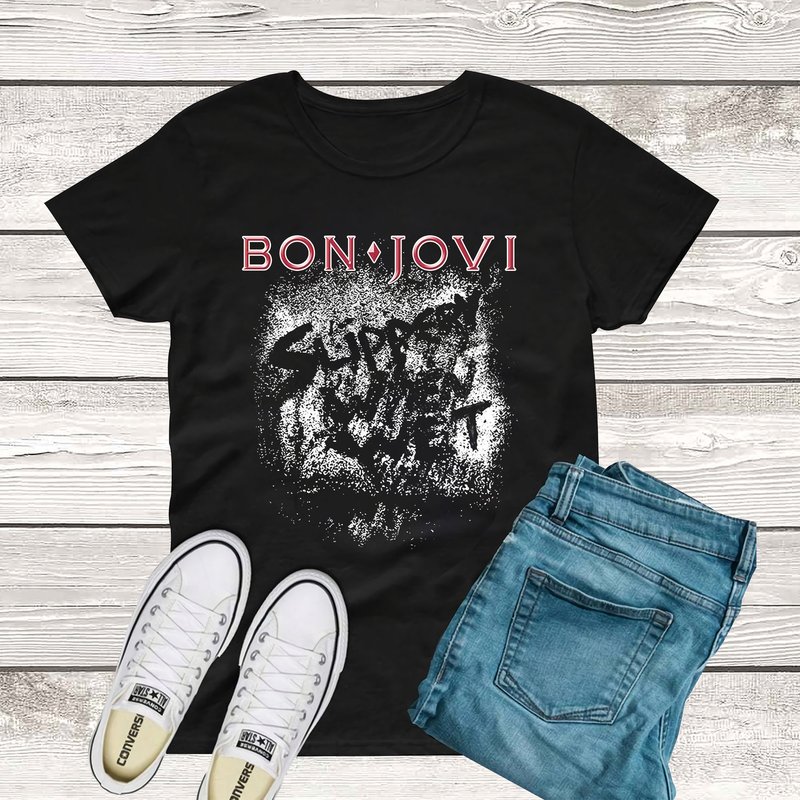 Bon Jovi Slippery When Wet T-shirt — T-shirts pour hommes