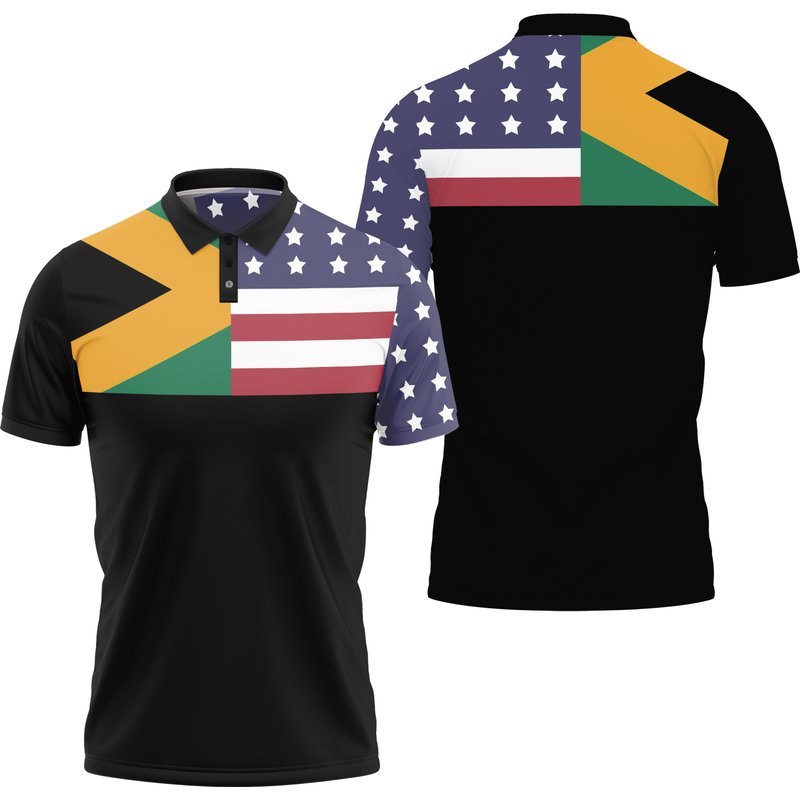 Jamaican American Polo Shirt — Chemises décontractées pour hommes