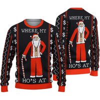 Ugly Christmas Sweater Santas Hos, Where My Ho's At Santa Ugly Sweater