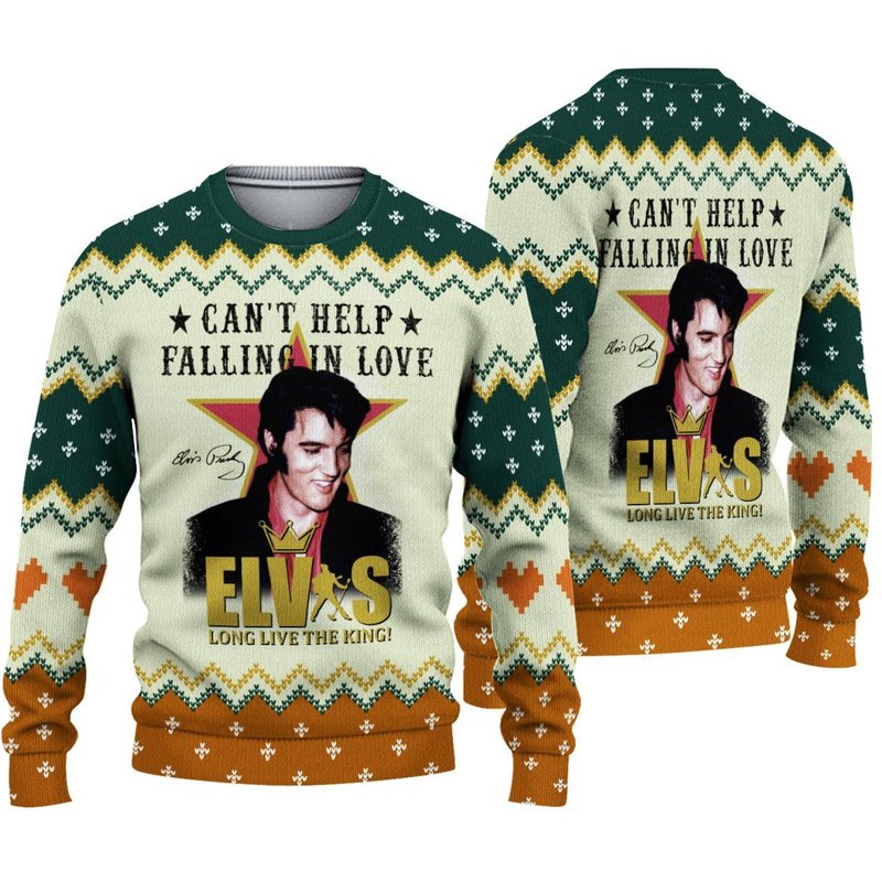 Can't Help Falling In Love Ugly Christmas Sweater — Mens Sweaters